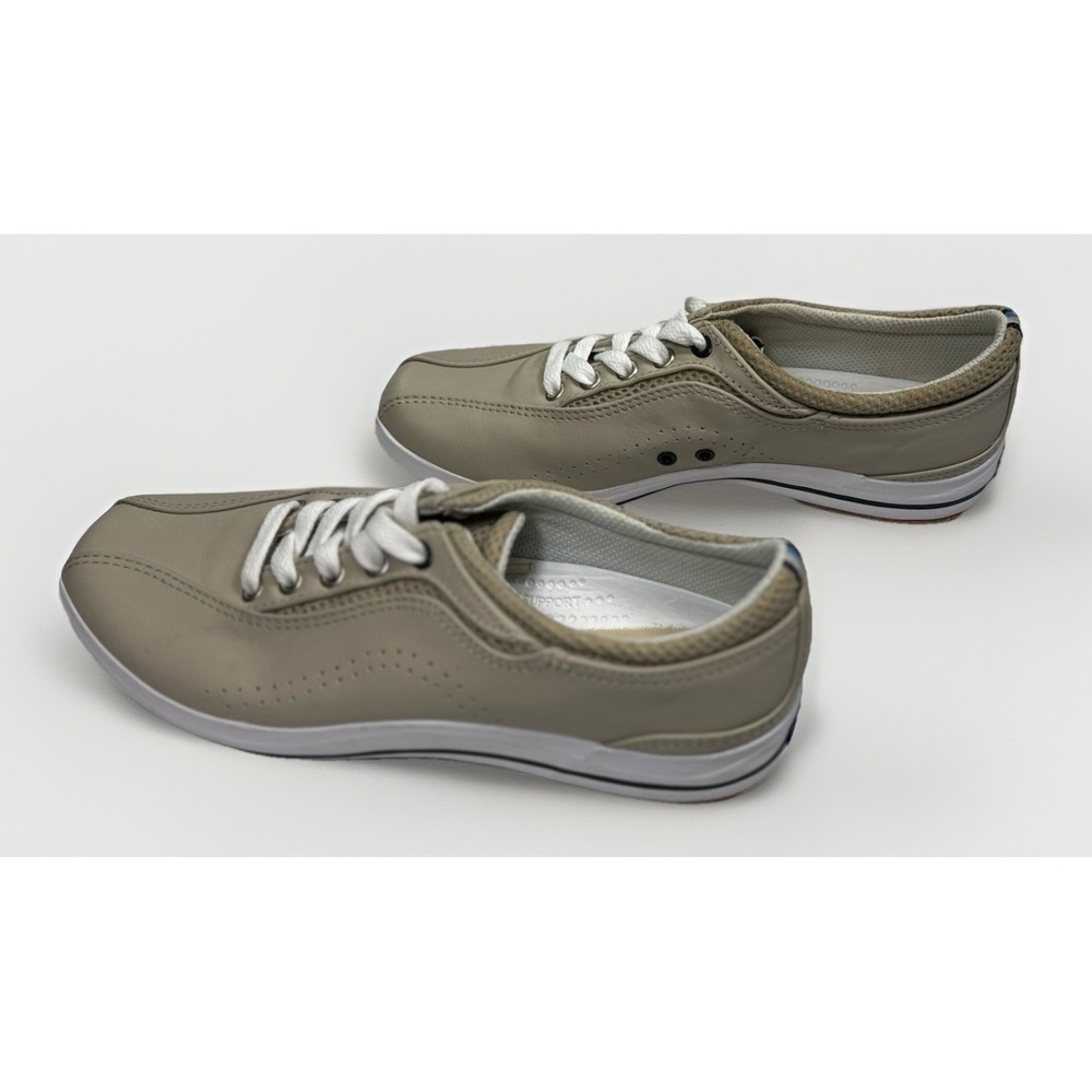 Keds Women's Gray Leather Sneakers Size 7 Taupe Low Top Lace Up Beige - Picture 8 of 8
